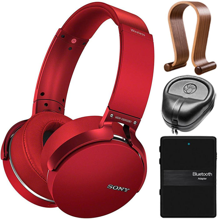 Sony XB950B1 Extra Bass Wireless Headphones with Accessories Kit (Red) (2017 model)