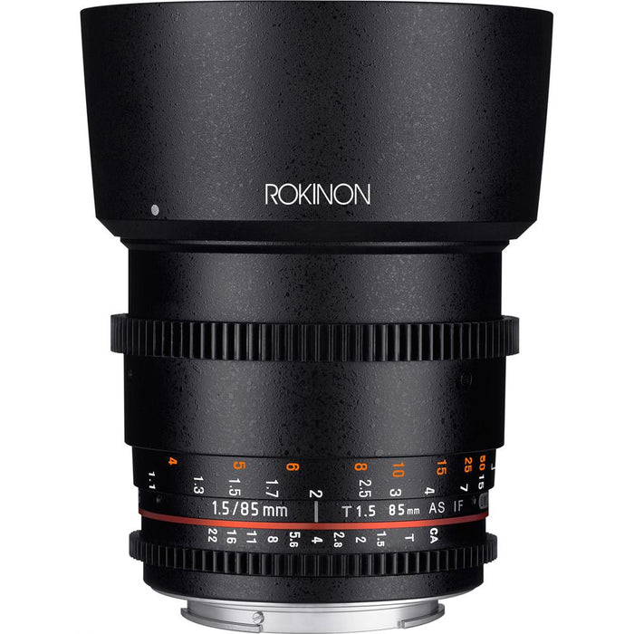 Rokinon DS 85mm T1.5 Full Frame Cine Lens for Canon EF Mount + 64GB Ultimate Kit