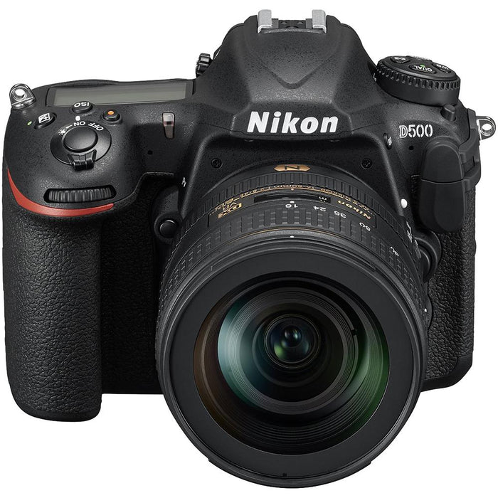 Nikon D500 20.9MP Digital SLR Camera with 16-80mm VR Lens + 64GB Accessory Bundle