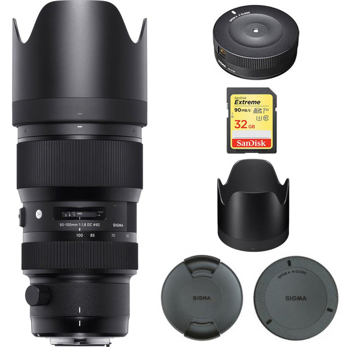 Sigma 50-100mm f/1.8 DC HSM Lens for Canon Mount - 693954 with USB Dock Bundle