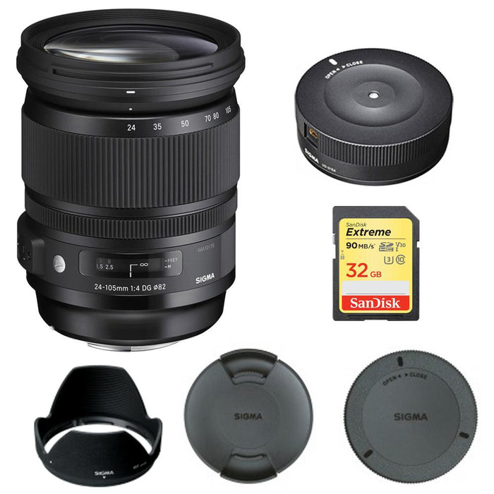Sigma 24-105mm F/4 DG HSM A-Mount Lens for Sony 635-205 with USB Dock Bundle