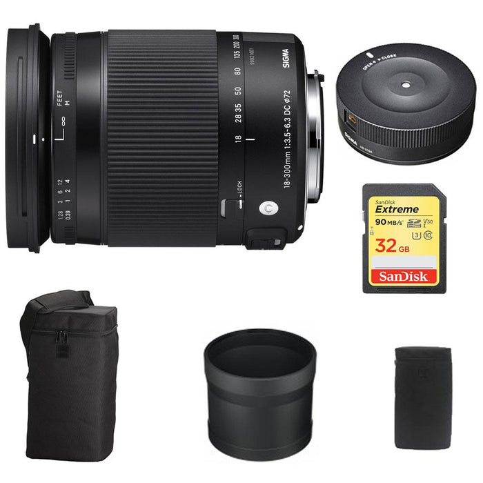Sigma 18-300mm F3.5-6.3 DC Macro OS HSM Lens Contemporary for Nikon w/ Dock Kit