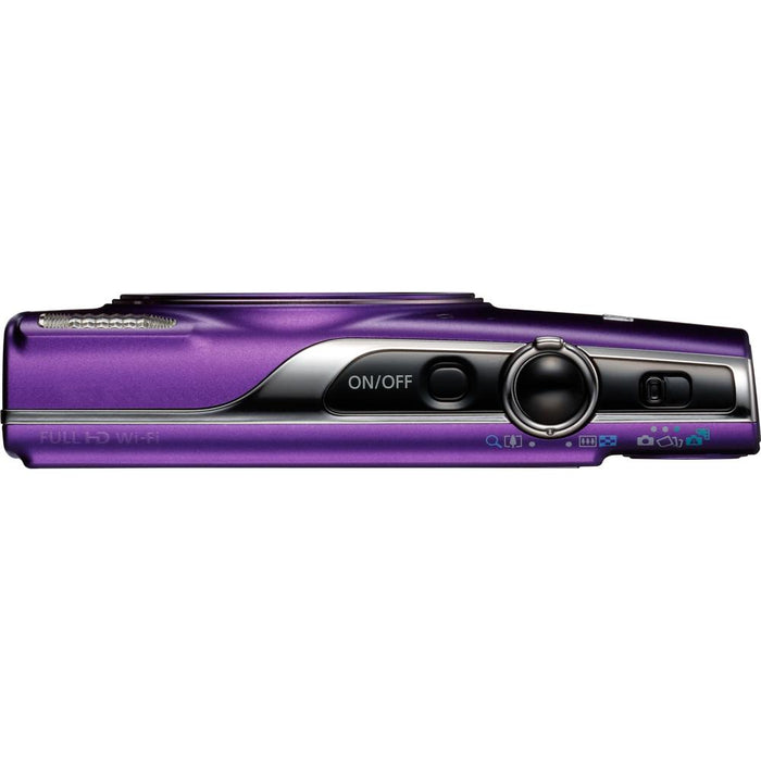 Canon PowerShot ELPH 360 HS Digital Camera (Purple) + 32GB Deluxe Accessory Bundle