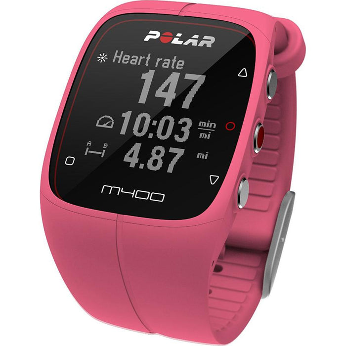 Polar M400 GPS Smart Sports Watch, Pink + 7-in-1 Fitness Kit
