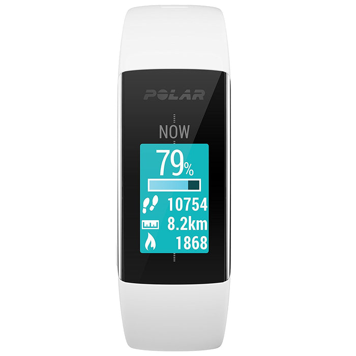 Polar A360 Fitness Tracker w/ Wrist Heart Rate Monitor (White, Small) + Fitness Kit