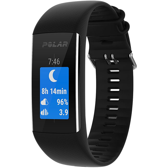 Polar A370 Fitness Tracker with 24/7 Wrist Based HR, Black + 7-in-1 Fitness Kit