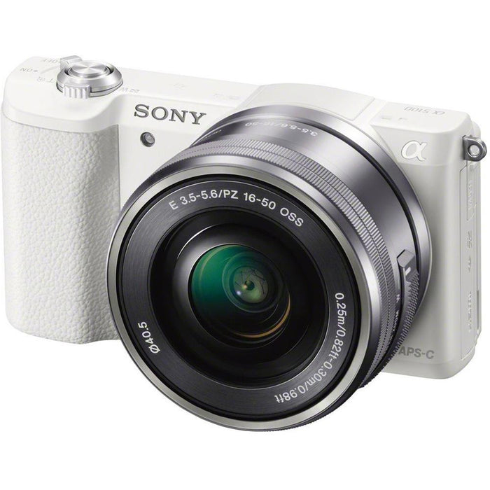 Sony a5100 Mirrorless Camera w/ 16-50mm lens with Wifi- White - ***AS IS***