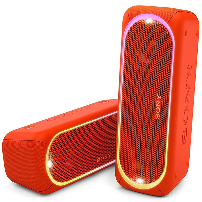 Sony Sony XB30 Portable Wireless Bluetooth Speaker Red with Headphones Bundle