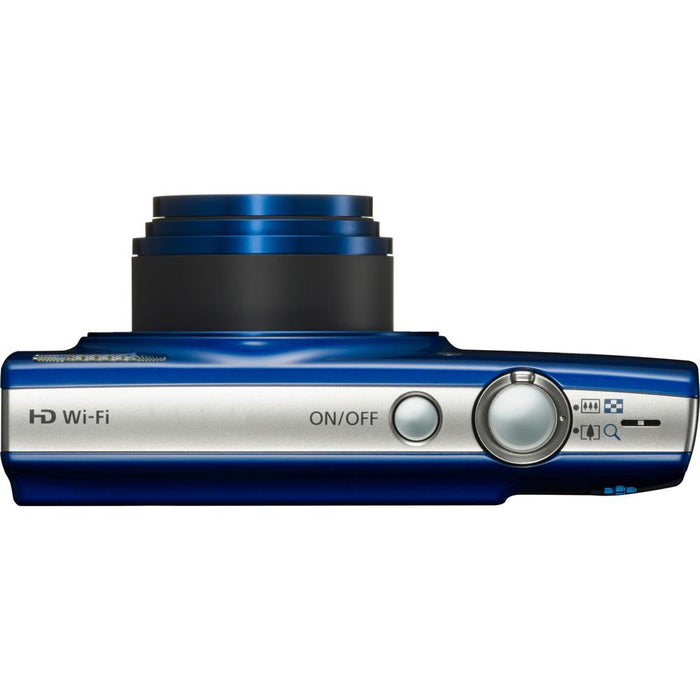 Canon PowerShot ELPH 190 IS Digital Camera (Blue) + 32GB Deluxe Accessory Bundle