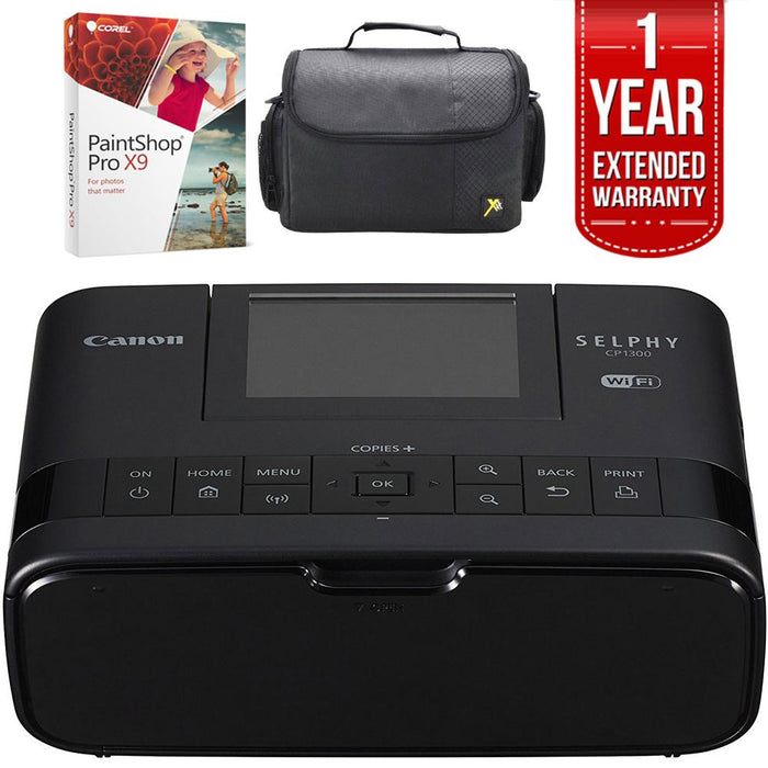 Canon CP1300 Wireless Printer w/AirPrint Black + 1 Year Extended Warranty Bundle