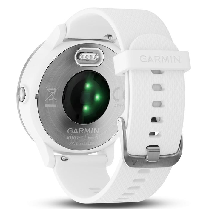 Garmin Vivoactive 3 GPS Fitness Smartwatch (White) with 7 Pcs Workout Bundle