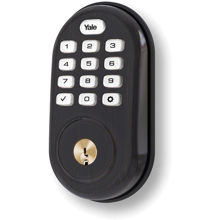 Yale Locks Assure Lock Push Button with Z-Wave in Oil Rubbed Bronze (YRD216)