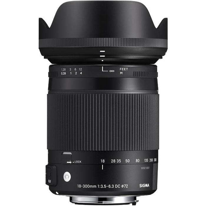 Sigma 18-300mm F3.5-6.3 DC Macro OS HSM Lens (Contemporary) Nikon DX Cameras Bundle