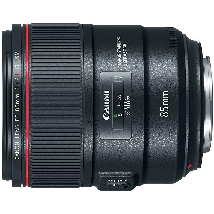 Canon 85mm f/1.4L IS USM Fixed Prime DSLR Camera Lens w/ 128GB Memory Card