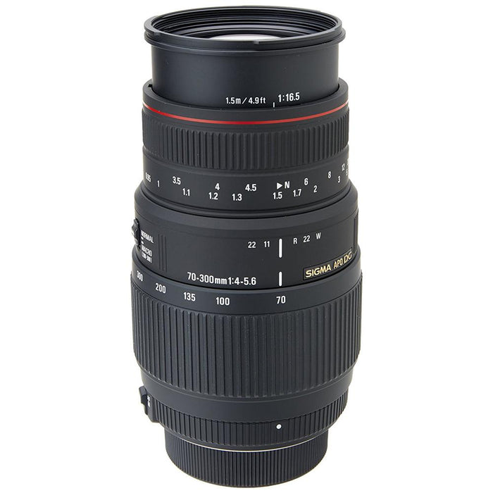 Sigma 70-300mm f/4-5.6 APO DG Macro Lens for Nikon AF-D + 64GB Ultimate Kit