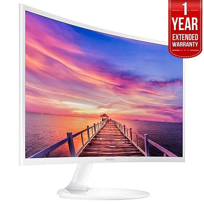 Samsung 27" Curved 1920x1080 HDMI/VGA Monitor White + 1 Year Extended Warranty