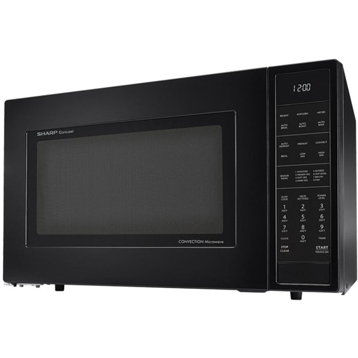 Sharp 1.5 Cu.Ft. 900W Carousel Countertop Microwave Oven in Black -SMC1585BB