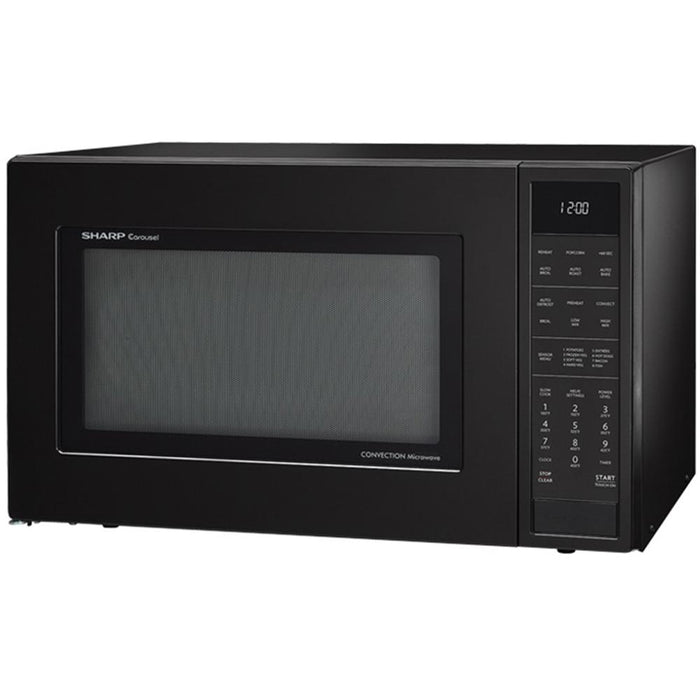 Sharp 1.5 Cu.Ft. 900W Carousel Countertop Microwave Oven in Black -SMC1585BB