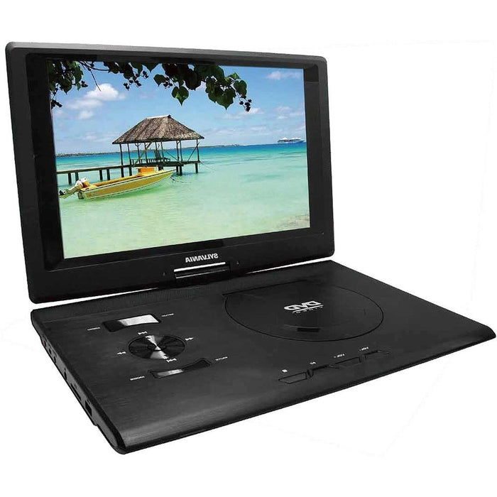 Sylvania 13.3" Port. DVD Player w/ USB/SD Card Reader Black w/ Headphones Bundle