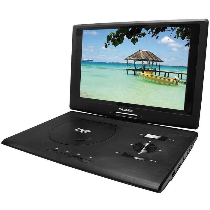Sylvania 15.6" Port. DVD Player w/ USB/SD Card Reader Black Bluetooth Headphone Bundle