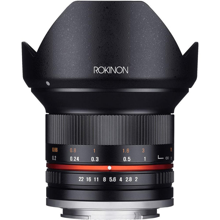 Rokinon 12mm F2.0 Ultra Wide Angle Lens for Sony E Mount with Sandisk 32GB Kit