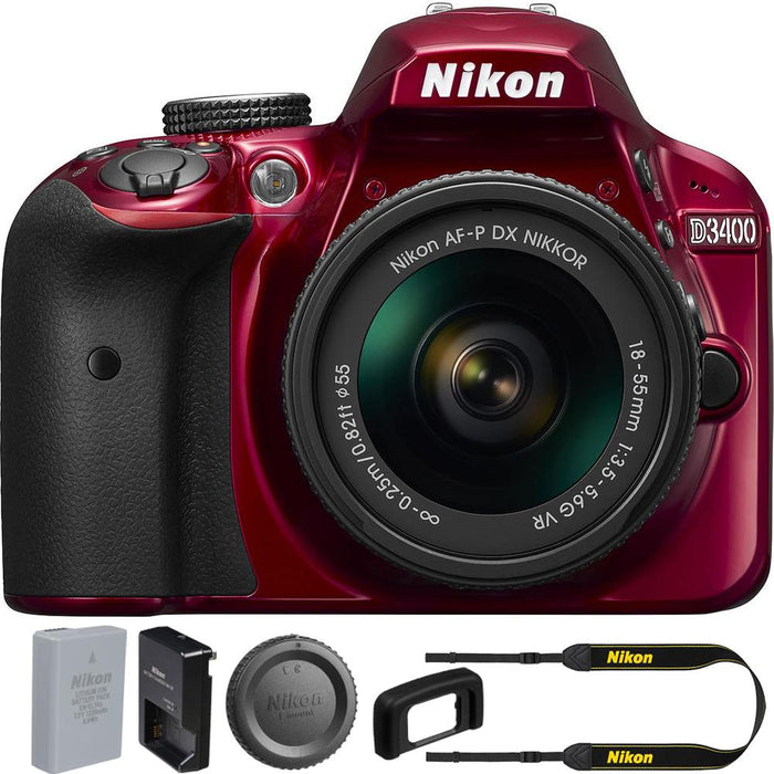 Nikon D3400 DSLR Camera 18-55 & 70-300mm Dual Lens Refurbished + Extended Warranty