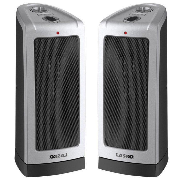 Lasko 2-Pack 5307 Oscillating 16" Ceramic Tower Heater w/ Adjustable Thermostat