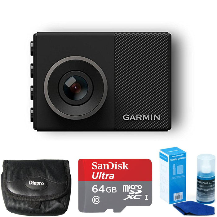 Garmin Dash Cam 45 with 64GB Ultra MicroSDXC Memory Card Accessory Bundle