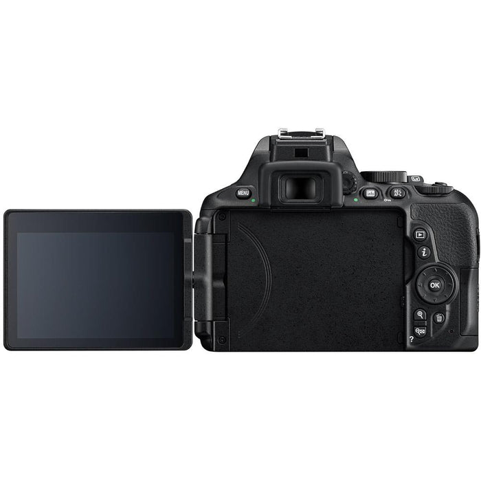 Nikon D5600 DX-Format DSLR Camera + 18-55mm Lens Battery Grip & Mic Pro Video Bundle