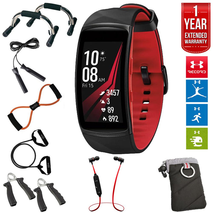 Samsung Gear Fit2 Pro Fitness Smartwatch Red Large+Fitness Kit+Extended Warranty