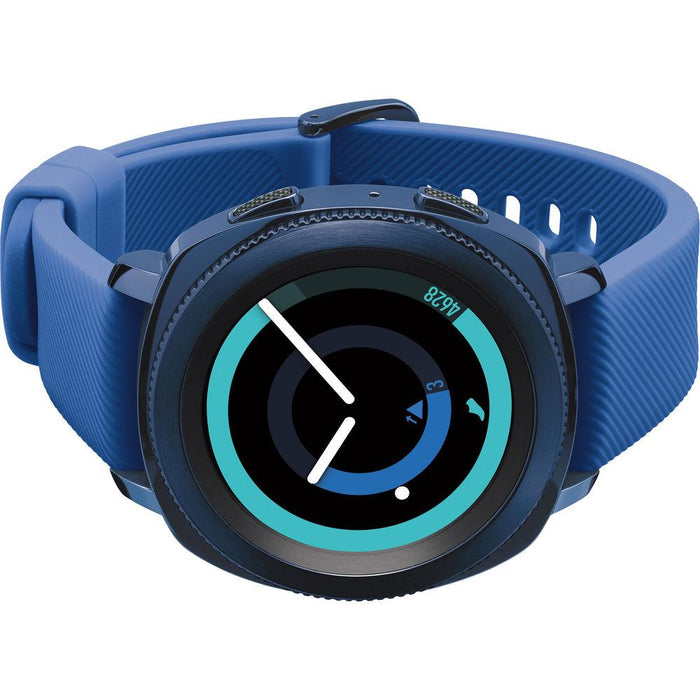 Samsung Gear Sport Watch (Blue) with Case, Bluetooth Earbuds, Extended Warranty