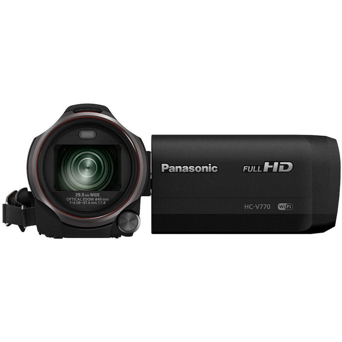 Panasonic HC-V770K HD Camcorder with 64GB Memory Card & Deluxe Filter Accessory Bundle