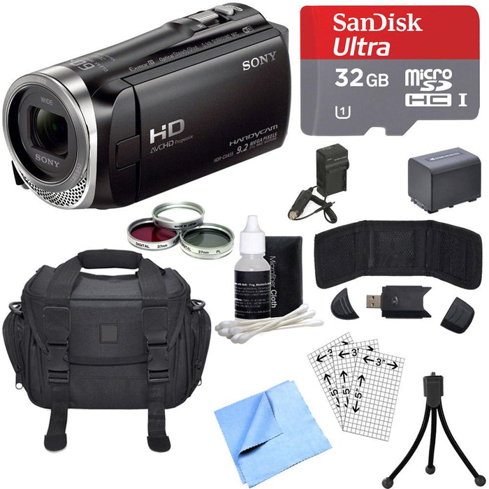 Sony HDR-CX455/B Full HD Handycam Camcorder with Exmor R CMOS Sensor Deluxe Bundle