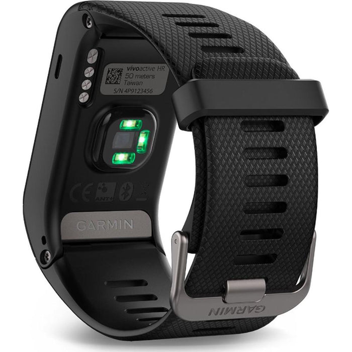 Garmin Vivoactive HR GPS Smartwatch, X-Large Fit Black w/Fitness Warranty Bundle