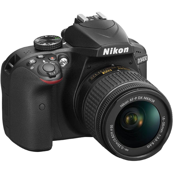Nikon D3400 DSLR Camera + 18-55mm VR and 70-300mm Lens Bundle (Black) Refurbished