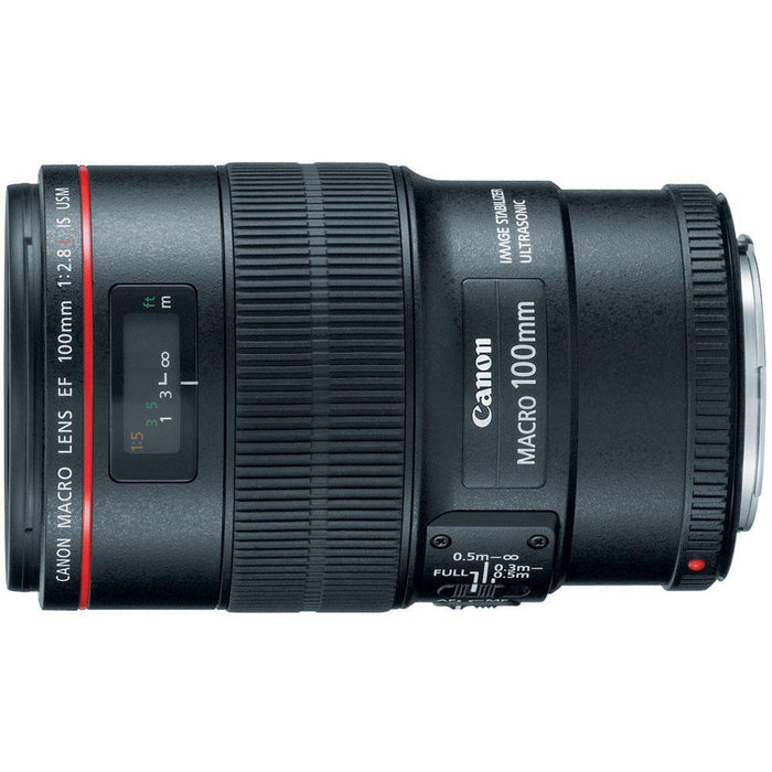 Canon EF 100mm f/2.8L Macro IS USM Lens with 67mm Filters and Accessories Kit