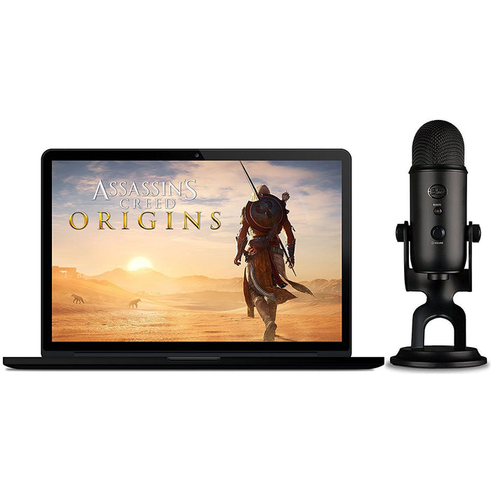 Blue Microphones Blackout Yeti with Pro Headphones, Boom Stand, and Assassin's Creed Origins Kit