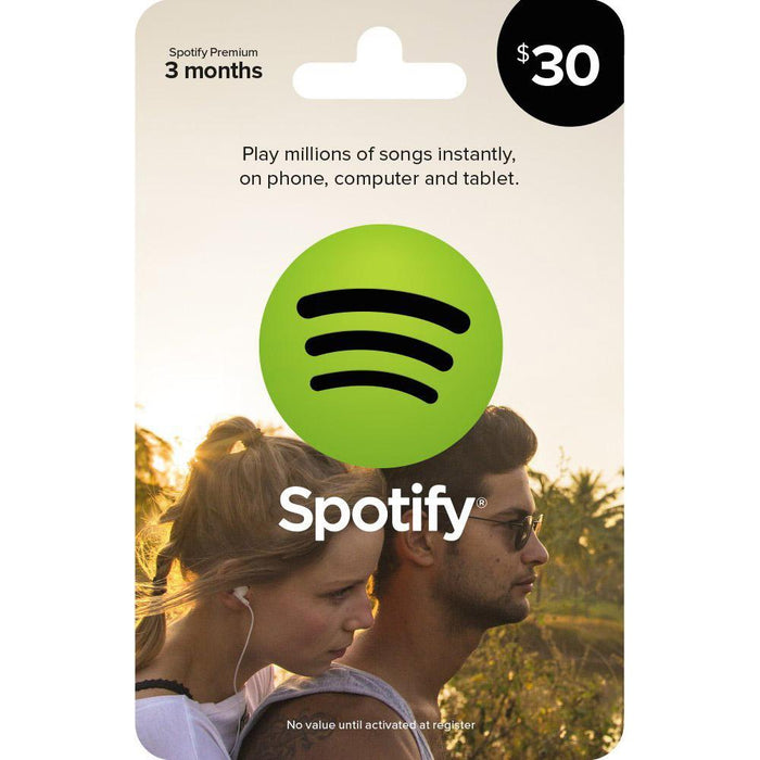 Spotify $30 Gift Card (3 Months of Service)
