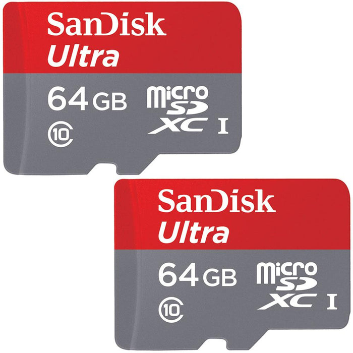 Sandisk Imaging Ultra microSDXC 64GB UHS Class 10 Memory Card 2-Pack Bundle
