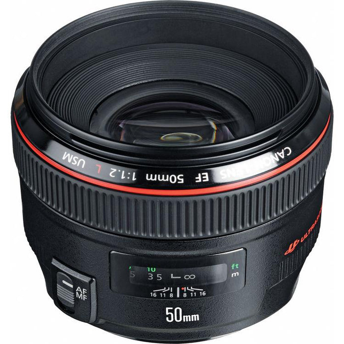 Canon EF 50mm f / 1.2L USM Lens with Case and Hood with 72mm Filter Sets Kit