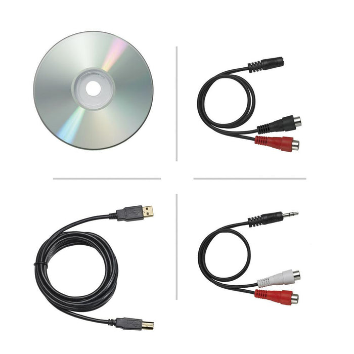 Audio-Technica AT-LP120-USB Direct Drive Stereo Black Turntable w/ USB LP/Analog Monitor Bundle