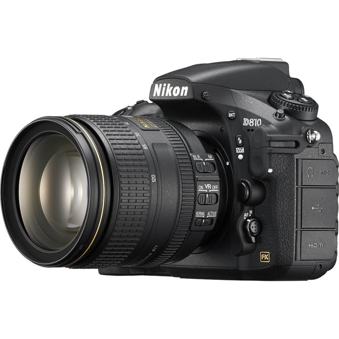 Nikon D810 FX-format DSLR Camera +24-120mm VR Lens Dual Battery Accessory Bundle