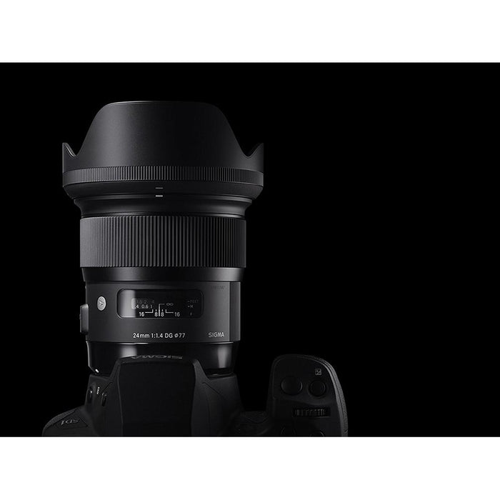 Sigma 24mm f/1.4 DG HSM Wide Angle Lens for Nikon DSLR Camera +128GB Memory Card