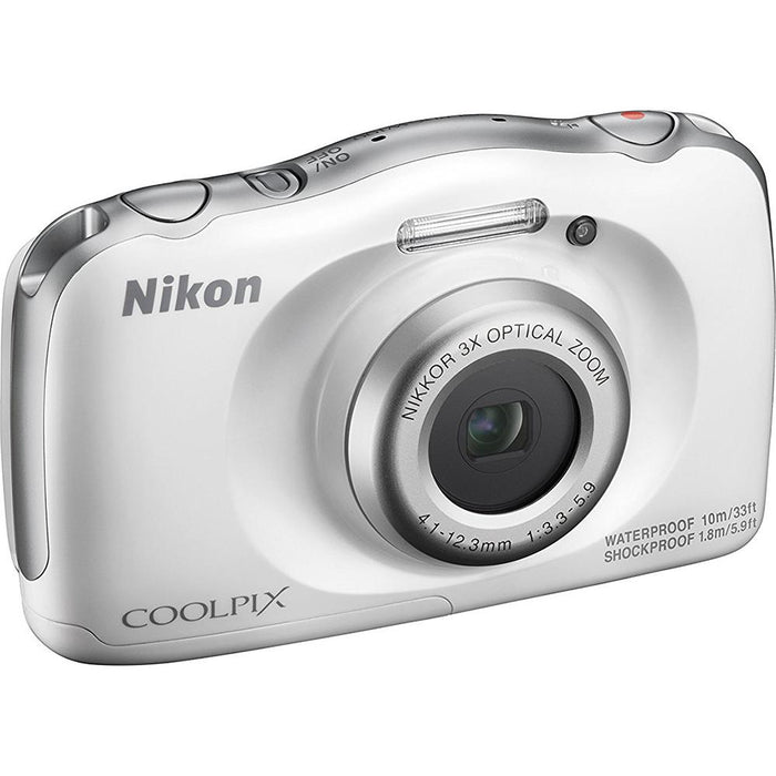Nikon COOLPIX W100 Waterproof 13.2MP 1080P Digital Camera, WiFi, Refurb (White)