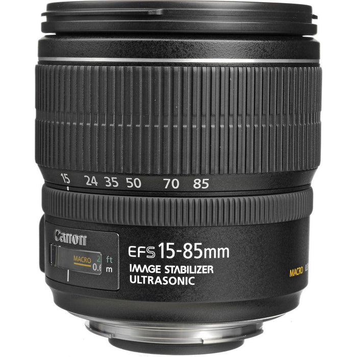 Canon EF-S 15-85mm f/3.5-5.6 IS USM Standard Zoom Lens + SDXC 128GB Memory Card