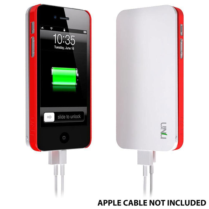 uNu Ecopak iPhone 5 Case -Snap-on Case and Detachable Battery (White/Red)