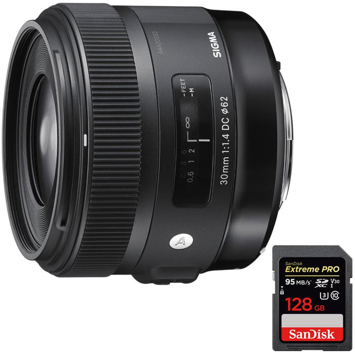 Sigma 17-70mm F2.8-4 DC Macro OS HSM Lens for Canon DSLR with 128GB Memory Card