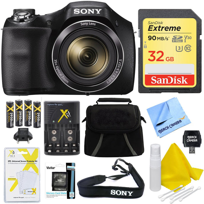 Sony Cyber-shot DSC-H300 Digital Camera Black 32GB Kit