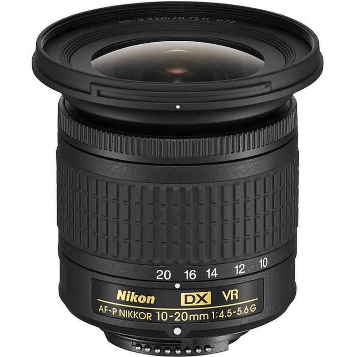 Nikon AF-P DX NIKKOR 10-20mm f/4.5-5.6G VR Lens + SDXC 64GB UHS-1 Memory Card