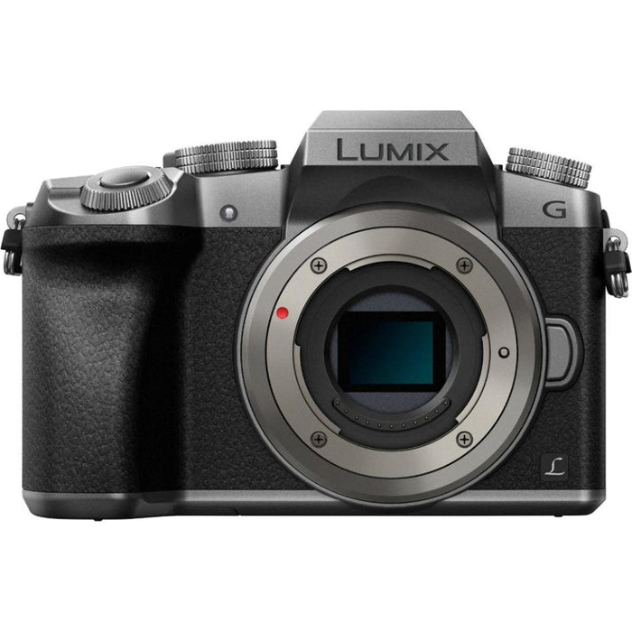 Panasonic LUMIX G7 Mirrorless Digital Camera (Silver) w/ 14-42mm Lens 64GB Microphone Kit